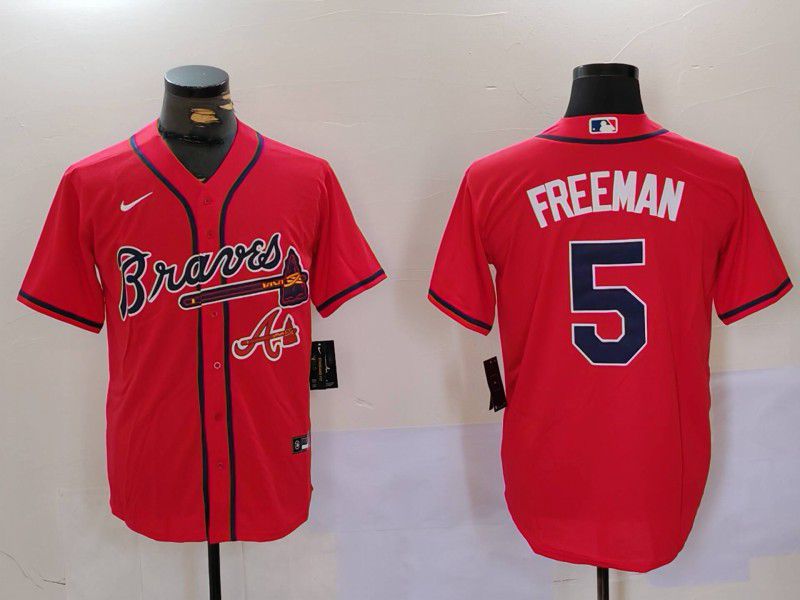 Men Atlanta Braves #5 Freeman Red Game 2024 Nike MLB Jersey style 3->atlanta braves->MLB Jersey